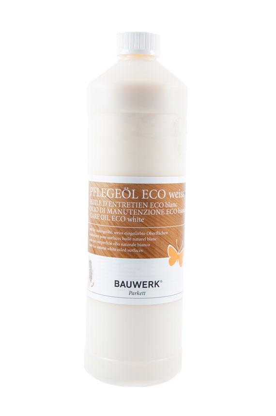 Bauwerk Pflegeöl Eco Weiss Produktflasche Frontansicht